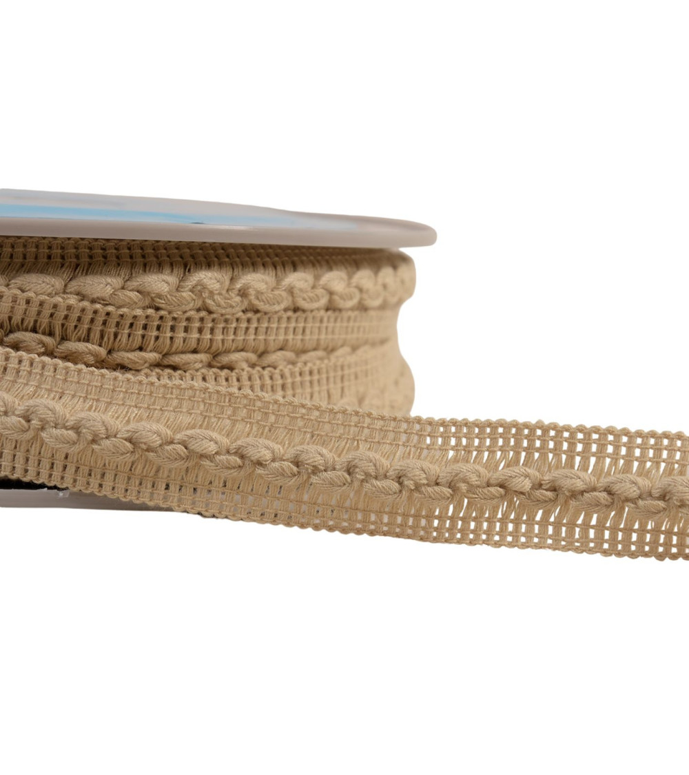 Wave braid 18mm light beige per meter