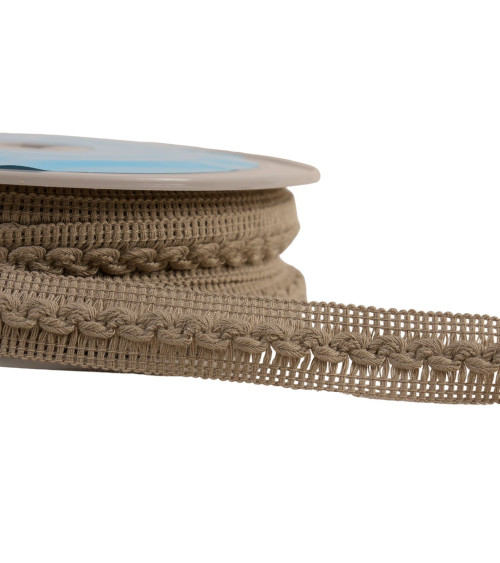 Wave braid 18mm beige linen per meter