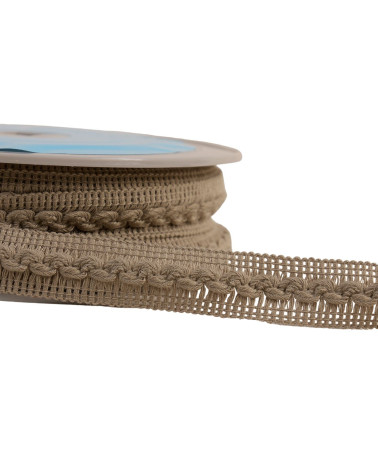 18mm beige linen wave braid by the meter