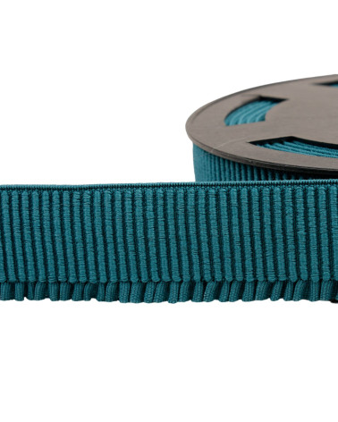 10m reel of duck blue ribbed skirt lift elastic