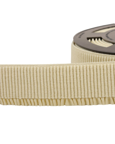 10m spool of ecru ribbed skirt lift elastic