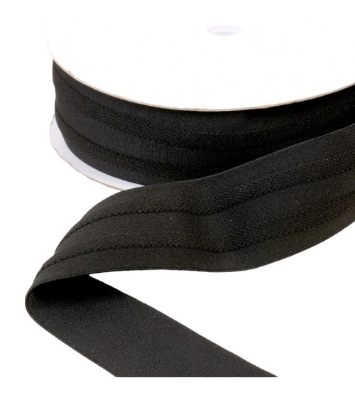 Elastic 2 bands embossed 45mm black per meter