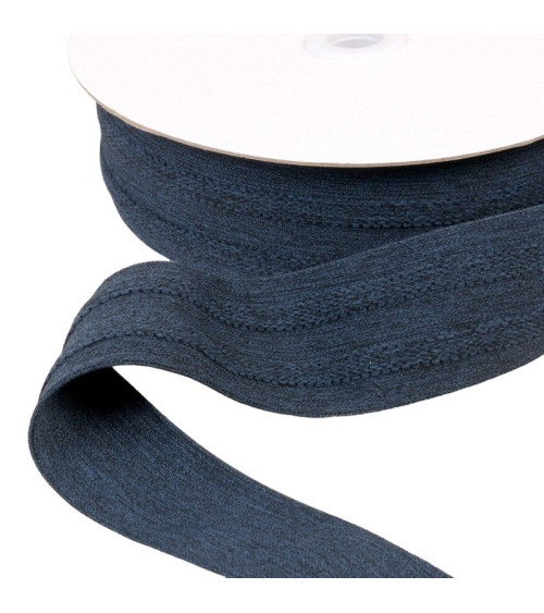 10m spool of elastic 2 bands in relief navy blue 45mm