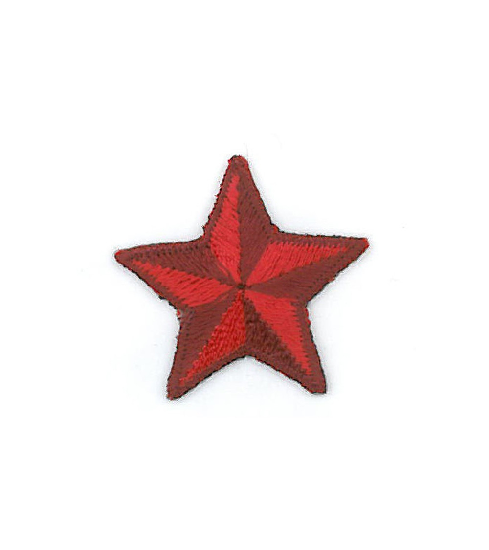 Red star iron-on patch 3cm