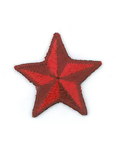 Red star iron-on patch 3cm