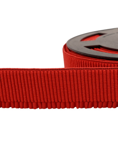 Red ribbed skirt lift elastic per meter