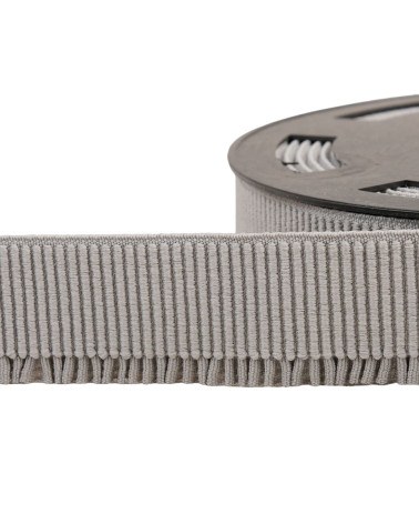 Light gray ribbed skirt lift elastic per meter