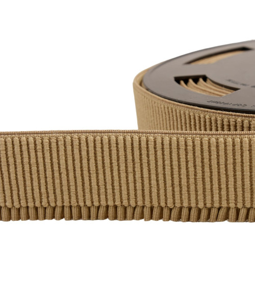 Beige ribbed skirt lift elastic per meter