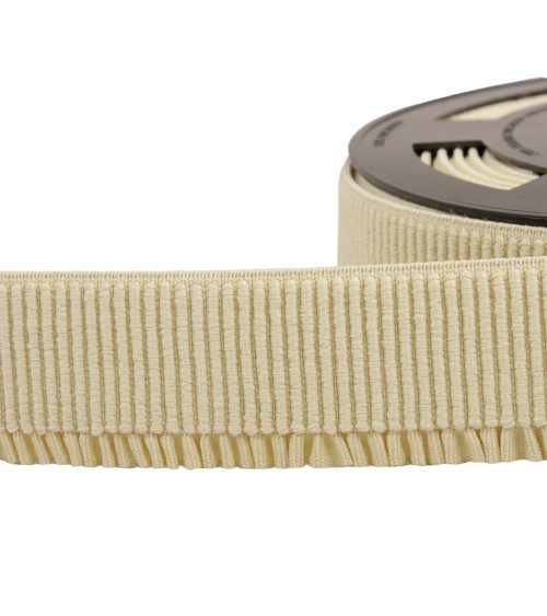 Ecru ribbed skirt lift elastic per meter