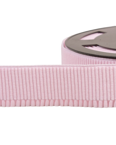 Pink ribbed skirt lift elastic per meter