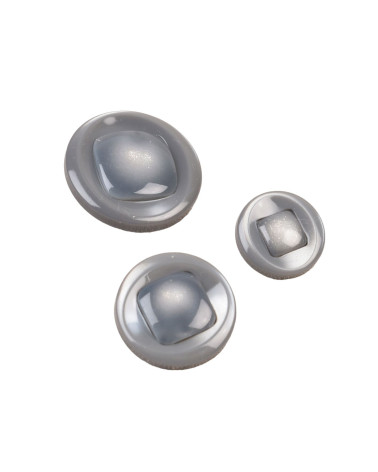 Round ash grey shank button