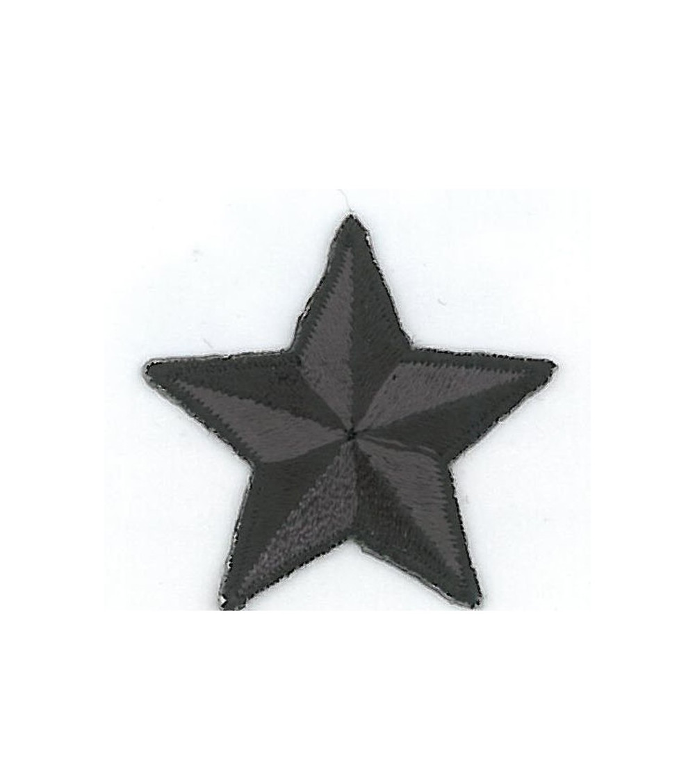 Black star iron-on patch 3.5cm