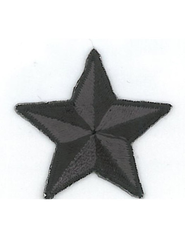 Black star iron-on patch 3.5cm