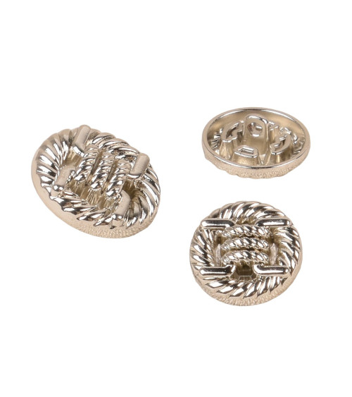 Round silver alloy button