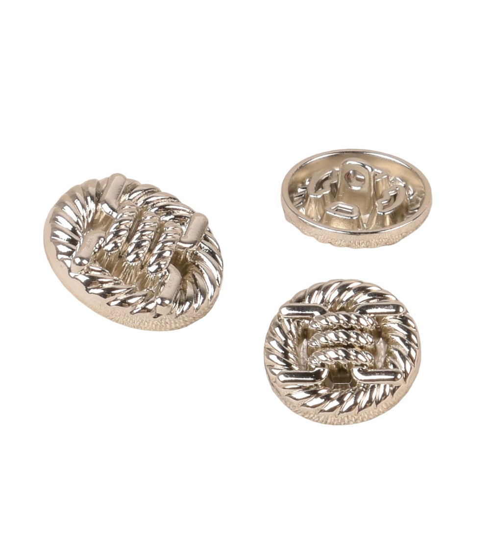 Round silver alloy button