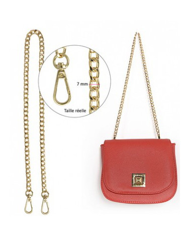 Metal chain shoulder strap 60cm silver color