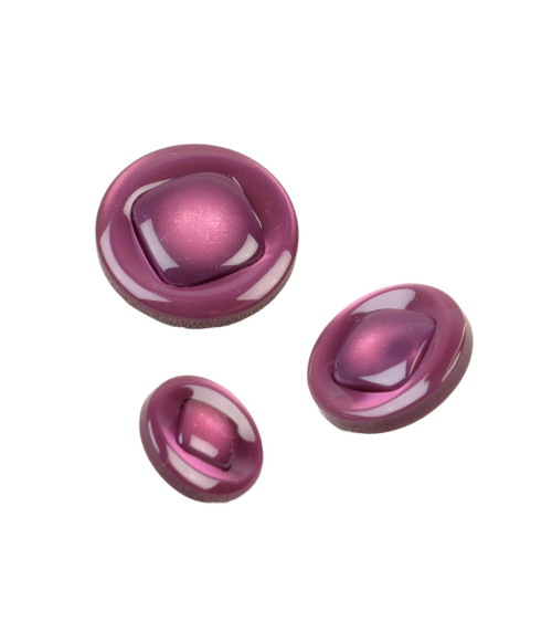 Lot de 6 boutons rond à queue violet lilas