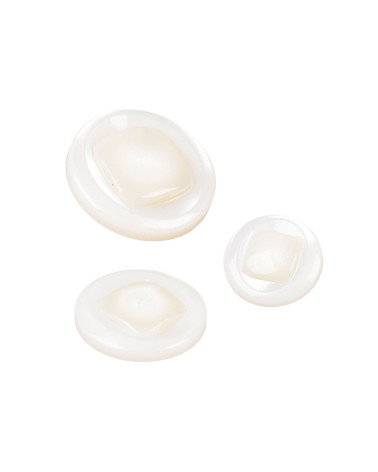 Lot de 6 boutons rond à queue ivoire