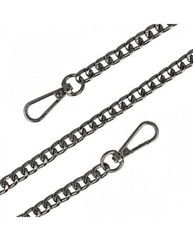 Schultergurt mit Metallkette, 60 cm, Gunmetal-Farbe