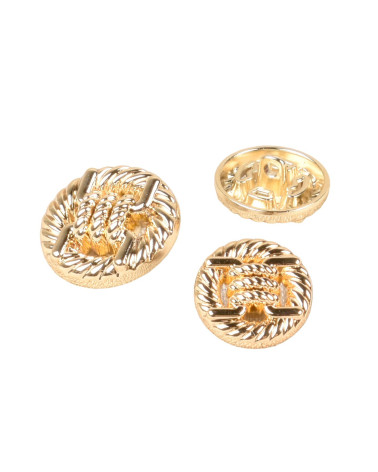 Set of 6 round gold alloy buttons