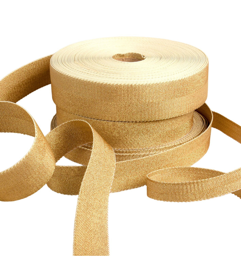 20m spool of gold metallic webbing