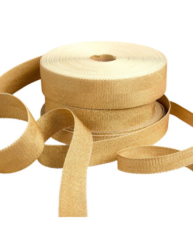 20m spool of gold metallic webbing