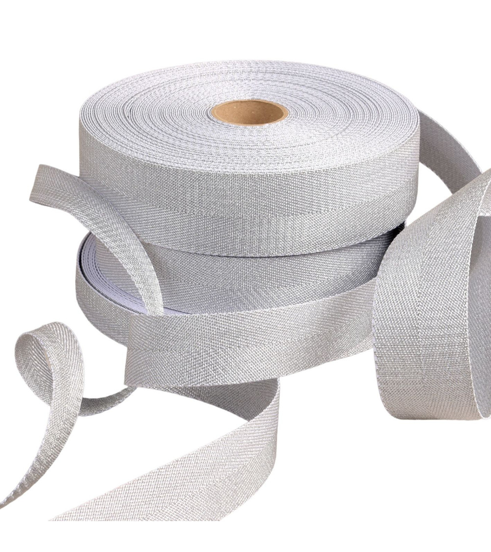 Silver metal strap per meter