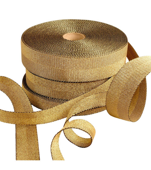 Gold/black metal strap per meter