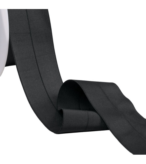Pre-folded satin elastic 45mm black by the meter