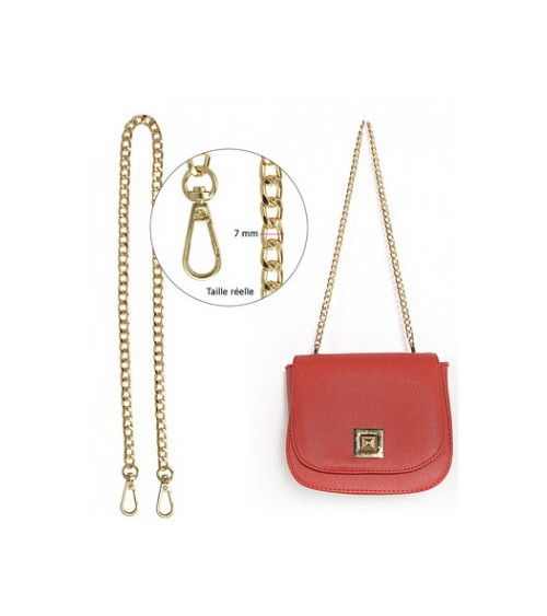 Metal chain shoulder strap 120cm gold color