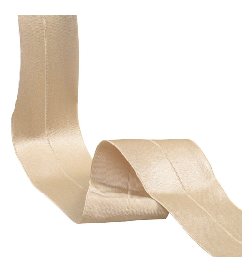Pre-folded satin elastic 45mm beige per meter