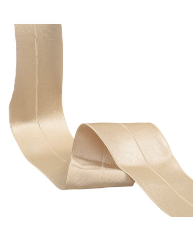 Pre-folded satin elastic 45mm beige per meter