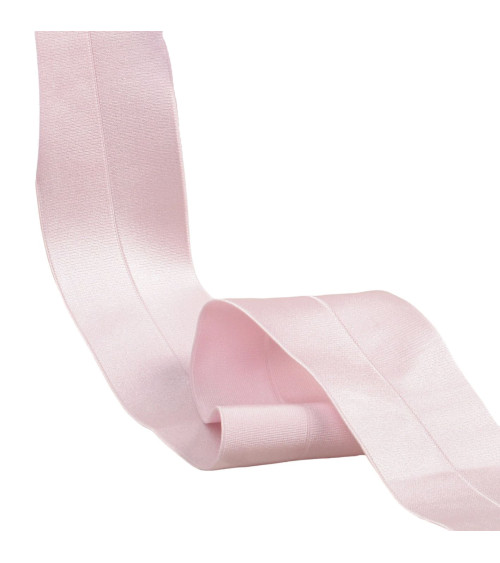 Pre-folded satin elastic 45mm light pink per meter