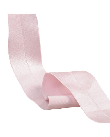 Elástico satinado predoblado 45mm rosa claro por metro