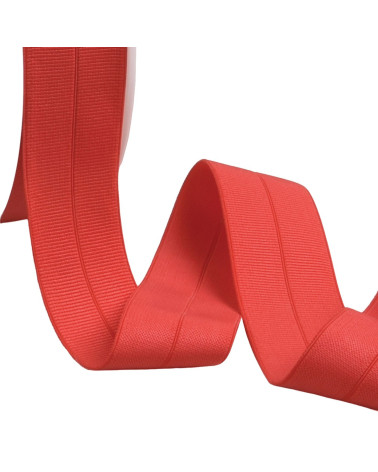 Pre-folded grosgrain elastic 30mm red by the meter