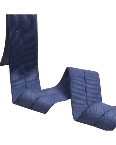 Elastique gros grain pré plié 30mm bleu marine au mètre