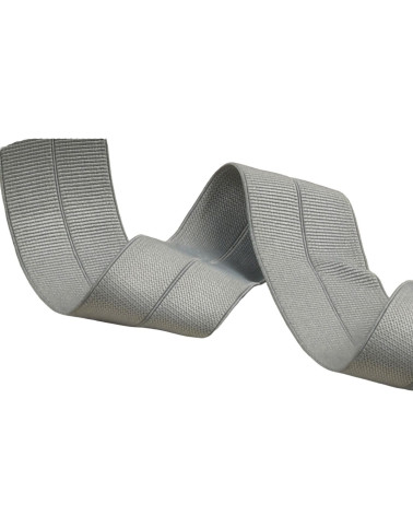 Pre-folded grosgrain elastic 30mm medium gray per meter