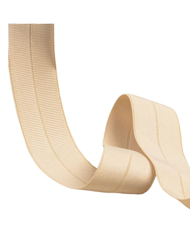 Pre-folded grosgrain elastic 30mm beige per meter