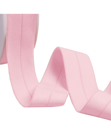 Pre-folded grosgrain elastic 30mm light pink per meter