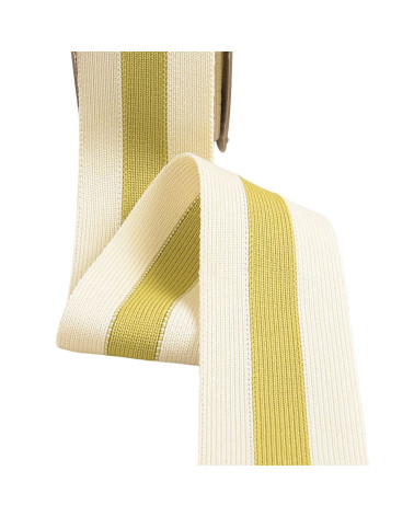 Two-tone stretch braid 40mm anise green ecru per meter
