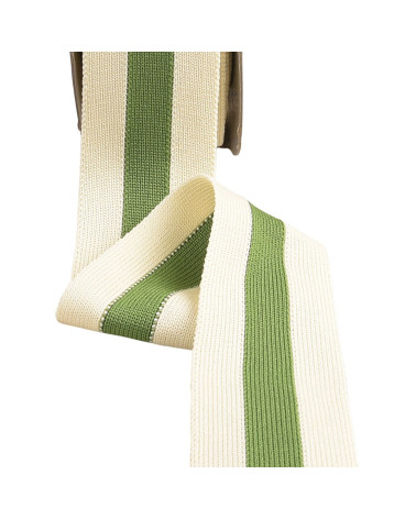 Two-tone stretch braid 40mm ecru green per meter