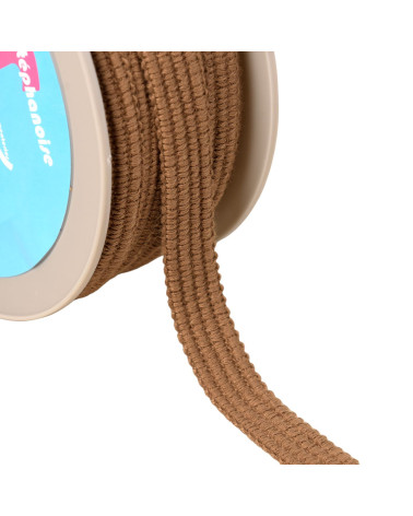 Bobine 20m Galon quatre cordons 15mm marron clair