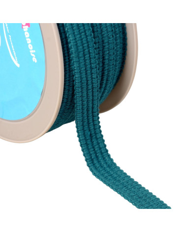 Bobine 20m Galon quatre cordons 15mm bleu canard