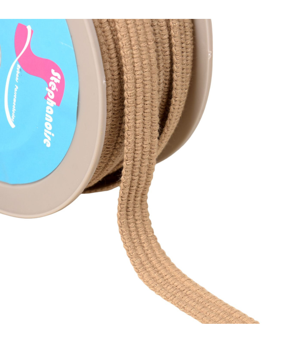 20m reel Galon four cords 15mm taupe brown/silver