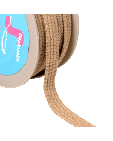 20m reel of braid four cords 15mm taupe brown/silver