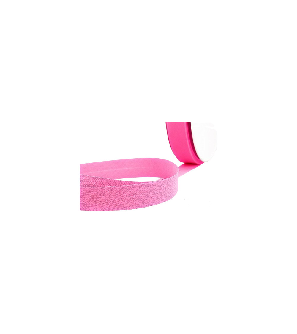 Sbieco piegato in tessuto tutto rosa fluorescente al metro, prodotto in Francia