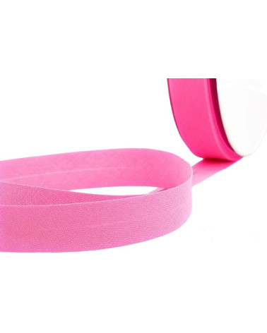Folded bias binding all fluorescent pink fabric per meter made in France