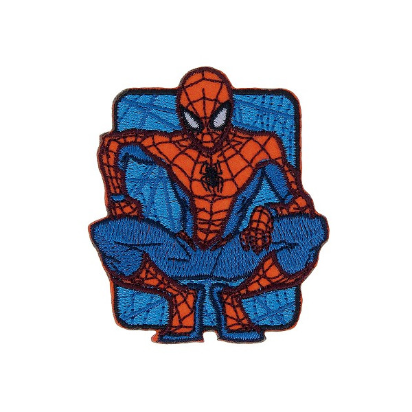 Ecusson Spiderman bleu assis 6,7 x 5,8 cm
