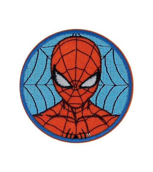 Ecusson Spiderman rouge toile d'araignée 5,8 x 5,8 cm