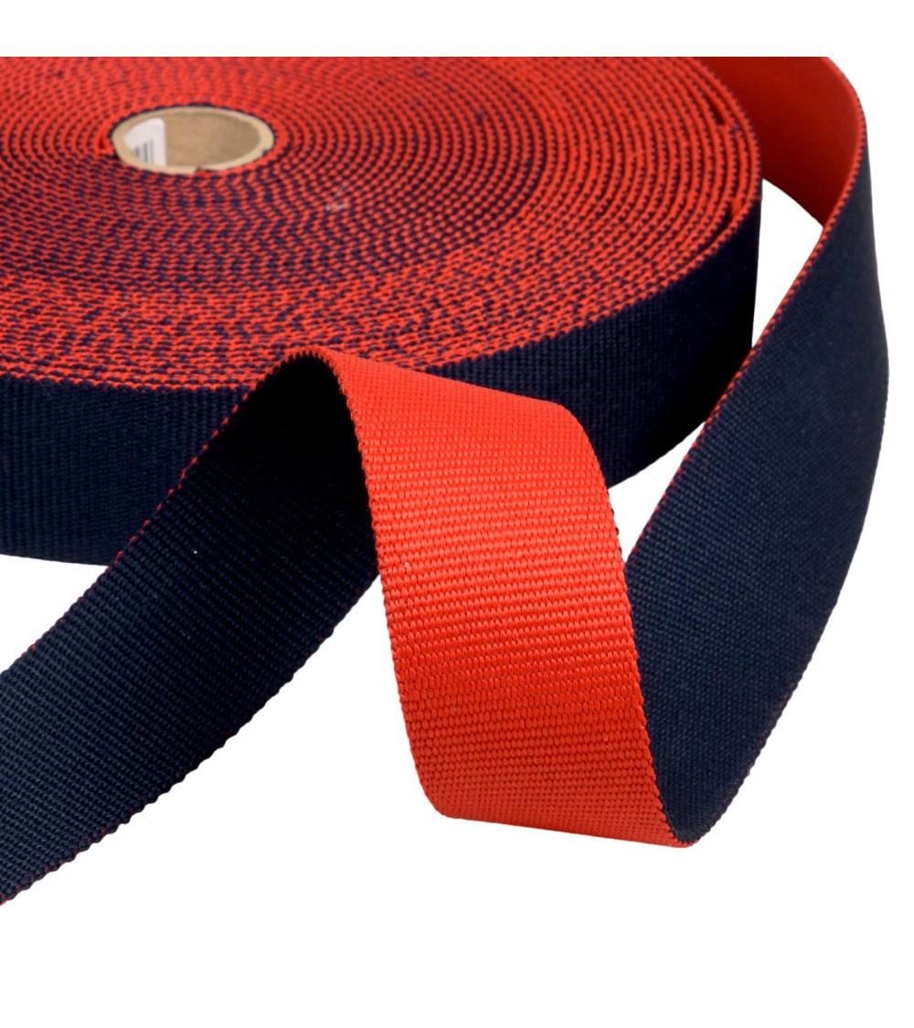 20m reel two-tone reversible strap 38mm red/navy blue